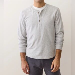 Marine Layer Heavy Slub Cotton Henley Antique White L XL